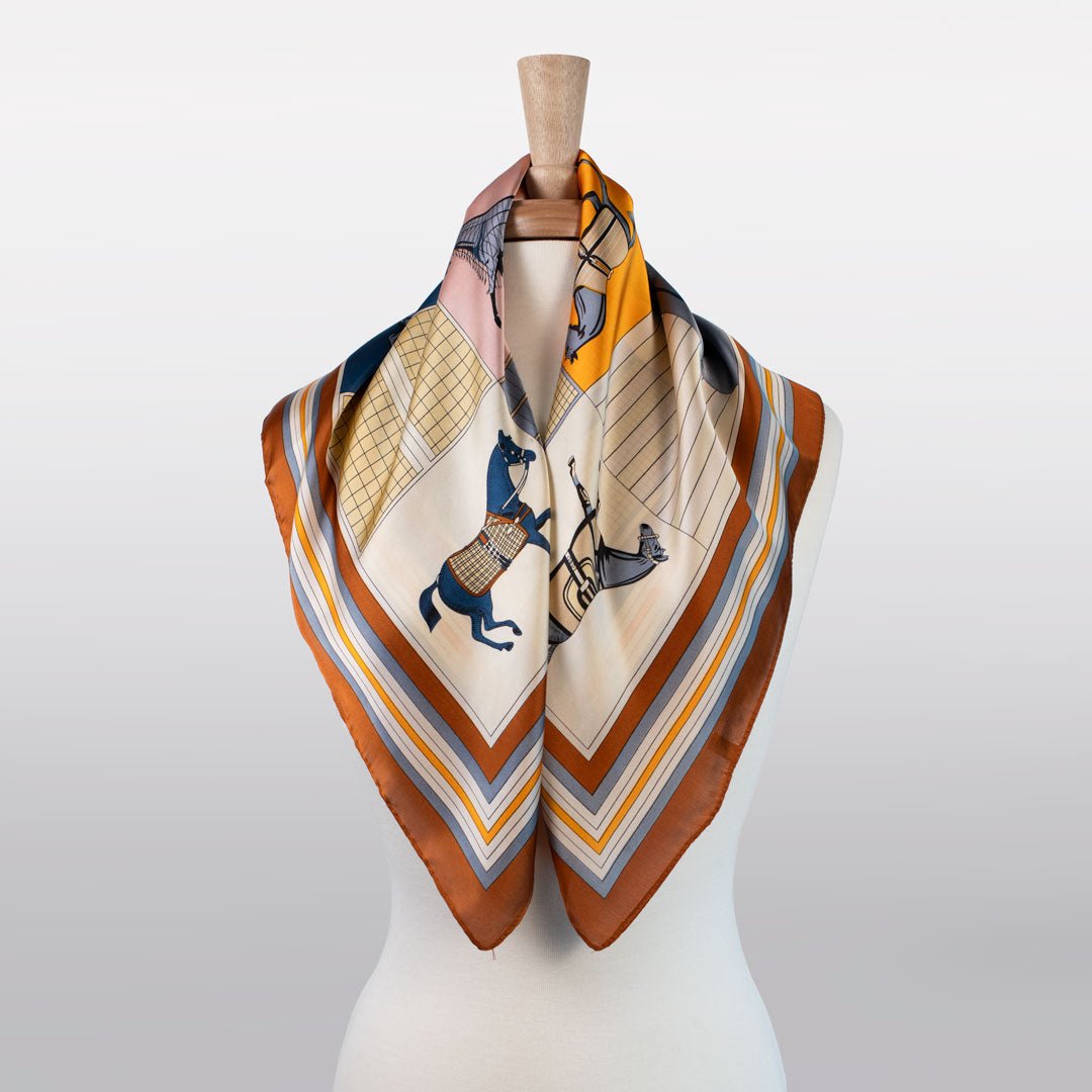Signature - Stylized Equestrian Scarf in Deep Safron Urban-Equestrian