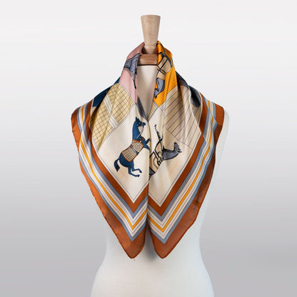 Signature - Stylized Equestrian Scarf in Deep Safron Urban-Equestrian