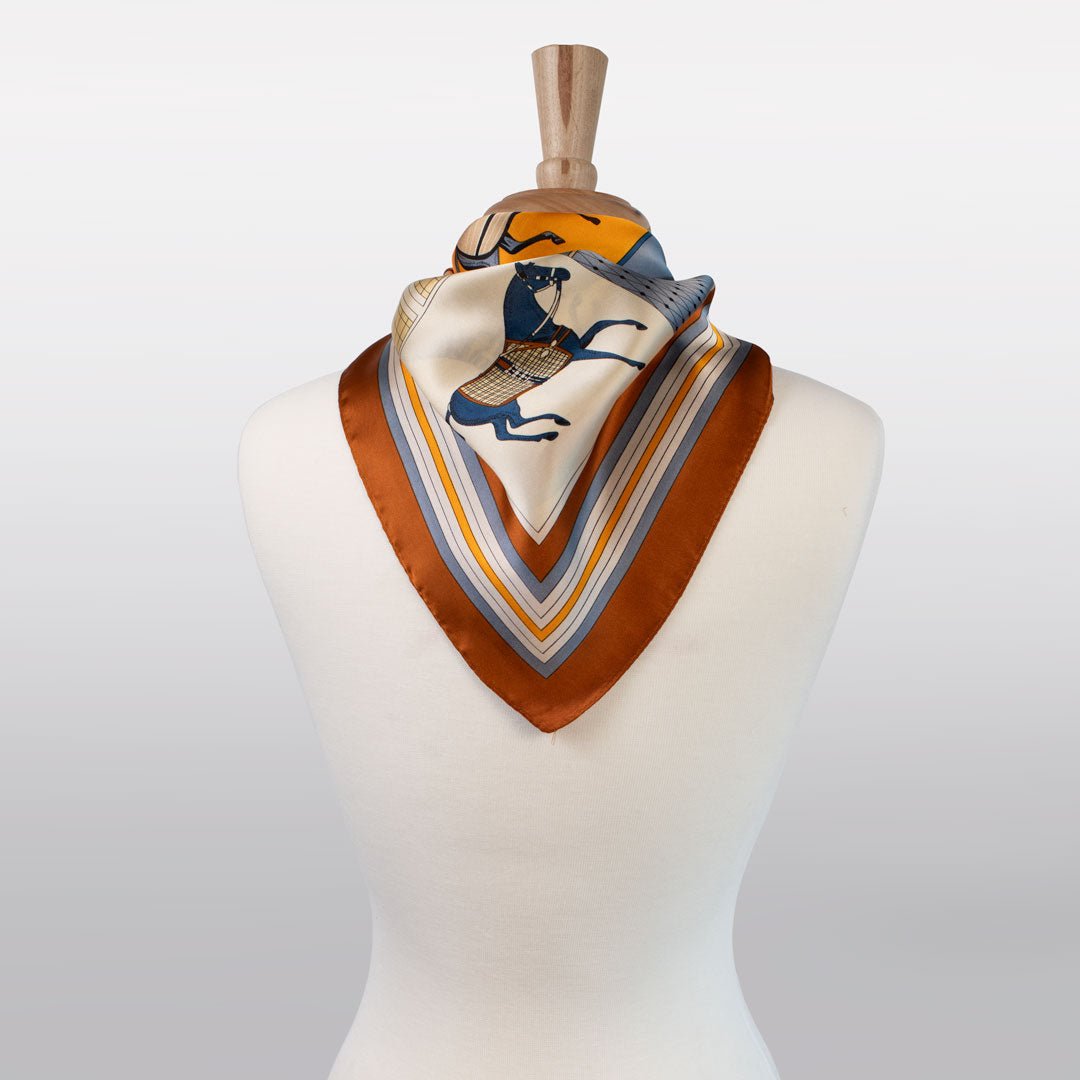 Signature - Stylized Equestrian Scarf in Deep Safron Urban-Equestrian