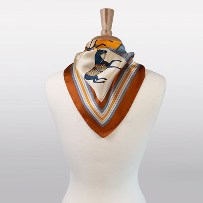 Signature - Stylized Equestrian Scarf in Deep Safron Urban-Equestrian