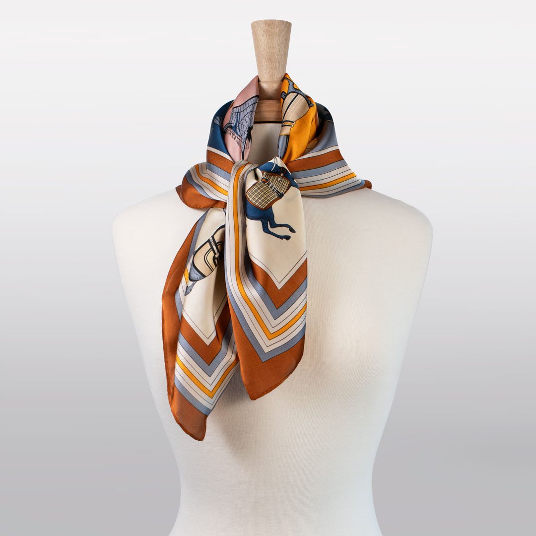 Signature - Stylized Equestrian Scarf in Deep Safron Urban-Equestrian