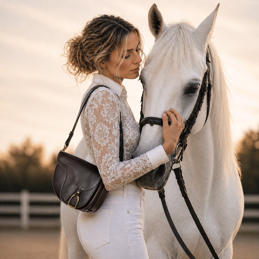 Signature Saddle Bag - Luxury Leather Handbag in Black Urban-Equestrian