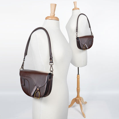 Signature Saddle Bag - Luxury Leather Handbag in Deep Brown Urban-Equestrian