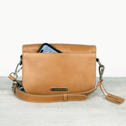 Signature Stirrup - Riding Stirrup Crossbody Luxury Leather Handbag in Caramel Urban-Equestrian
