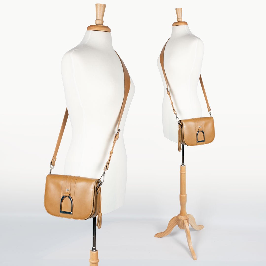 Signature Stirrup - Riding Stirrup Crossbody Luxury Leather Handbag in Caramel Urban-Equestrian