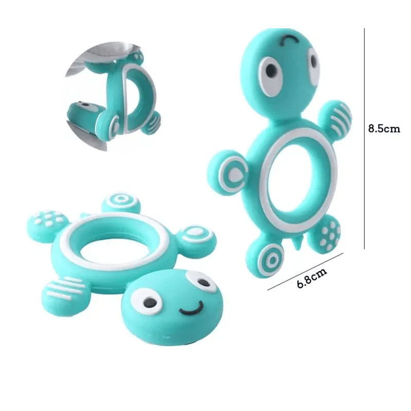 Silicone Baby Teethers Turtle 1PC Food Grade Animal Silicone Tiny Rod Children's Goods Nurse Gift Baby Teether Toys Bite Bites Stevvex