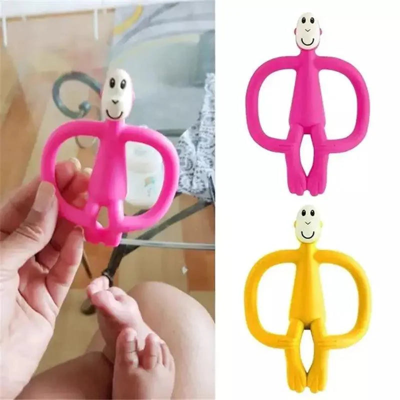 Silicone Cartoon Monkey Toddler Molar Teeth Pain Relief Tool Kids Teether  Teething Beads Baby Shower Gift Stevvex