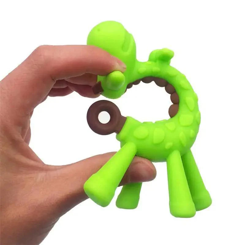 Silicone Cartoon Monkey Toddler Molar Teeth Pain Relief Tool Kids Teether  Teething Beads Baby Shower Gift Stevvex