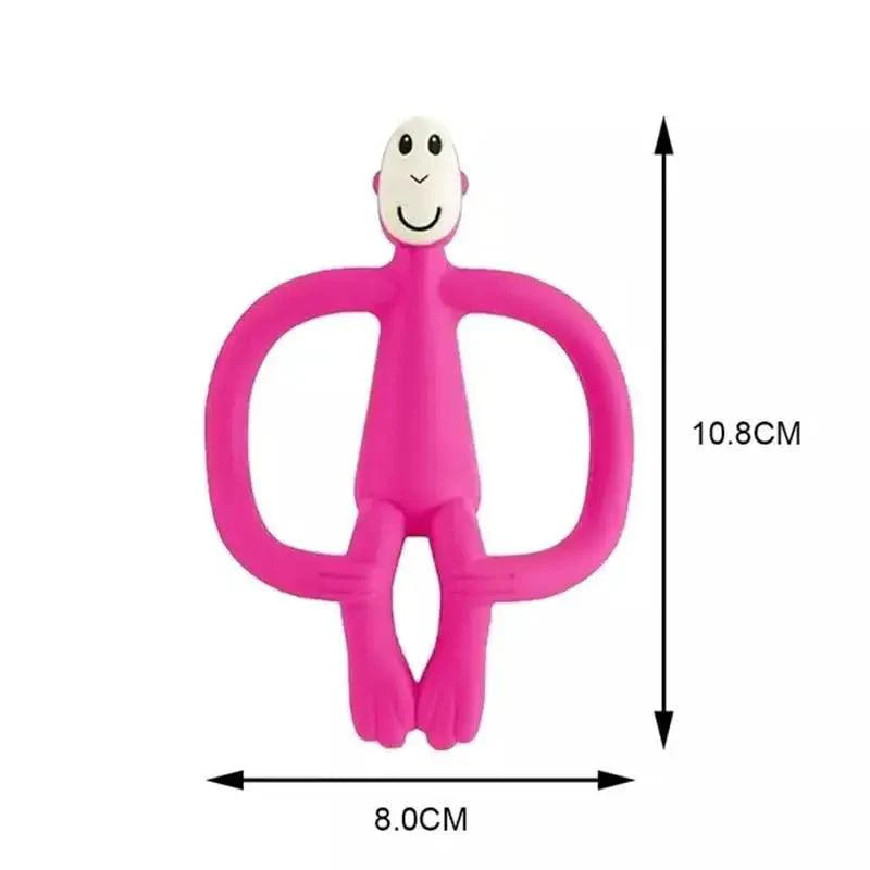 Silicone Cartoon Monkey Toddler Molar Teeth Pain Relief Tool Kids Teether  Teething Beads Baby Shower Gift Stevvex