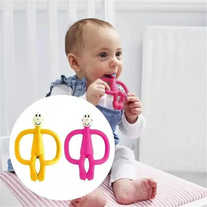 Silicone Cartoon Monkey Toddler Molar Teeth Pain Relief Tool Kids Teether  Teething Beads Baby Shower Gift Stevvex