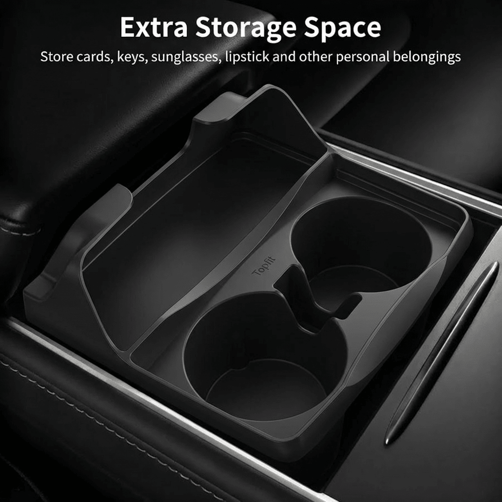 Silicone Center Console Cup Holder Insert for Model 3 & Model Y | Anti-Spill Tesery Official Store