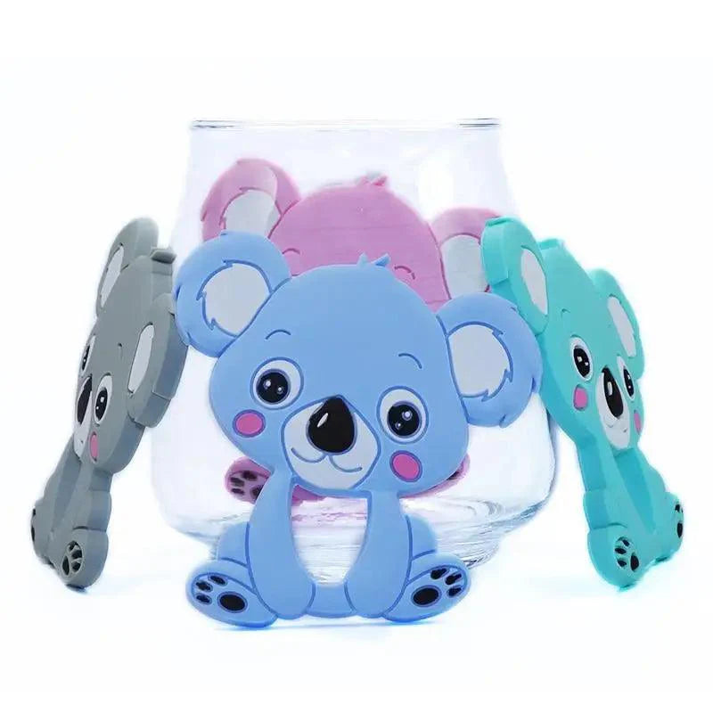 Silicone Teether Animal Koala Baby Teether Pendant Food Grade BPA Free Baby Teething Chew Charms Silicone Beads Toy Stevvex