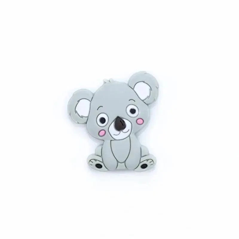 Silicone Teether Animal Koala Baby Teether Pendant Food Grade BPA Free Baby Teething Chew Charms Silicone Beads Toy Stevvex