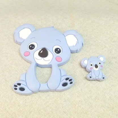Silicone Teether Animal Koala Baby Teether Pendant Food Grade BPA Free Baby Teething Chew Charms Silicone Beads Toy Stevvex