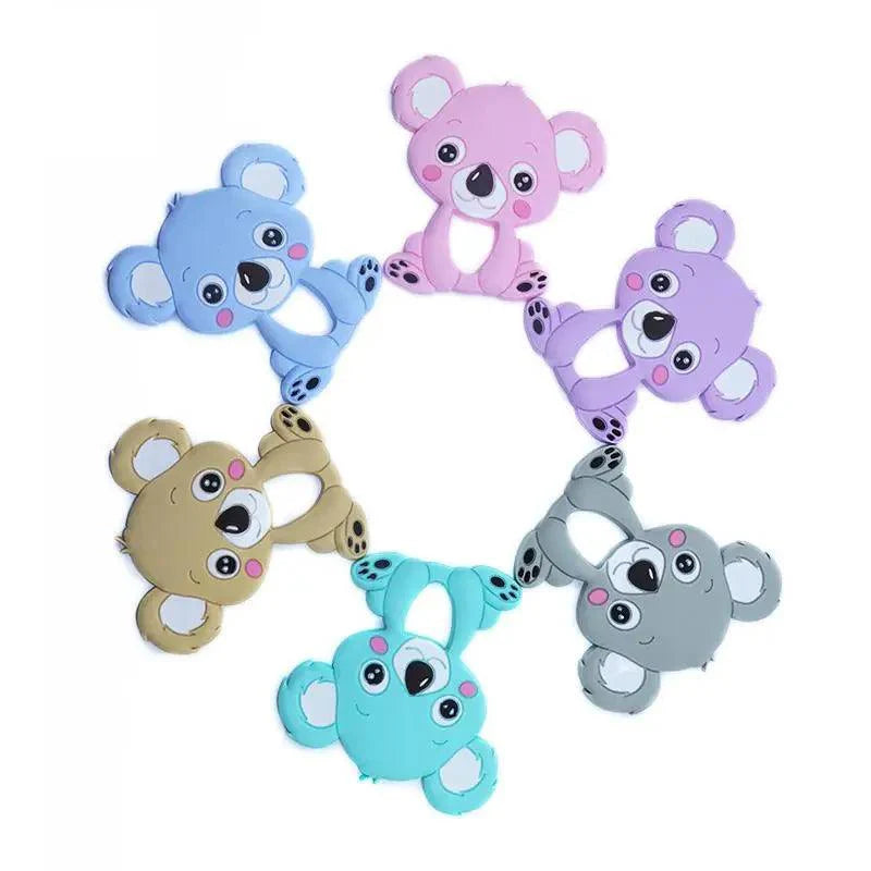 Silicone Teether Animal Koala Baby Teether Pendant Food Grade BPA Free Baby Teething Chew Charms Silicone Beads Toy Stevvex