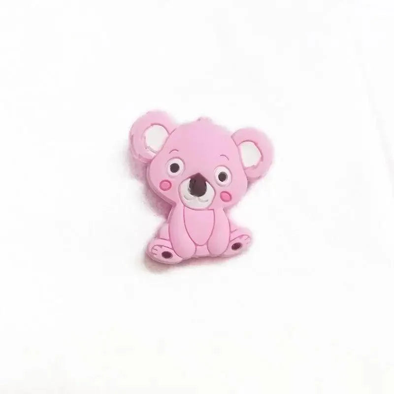 Silicone Teether Animal Koala Baby Teether Pendant Food Grade BPA Free Baby Teething Chew Charms Silicone Beads Toy Stevvex