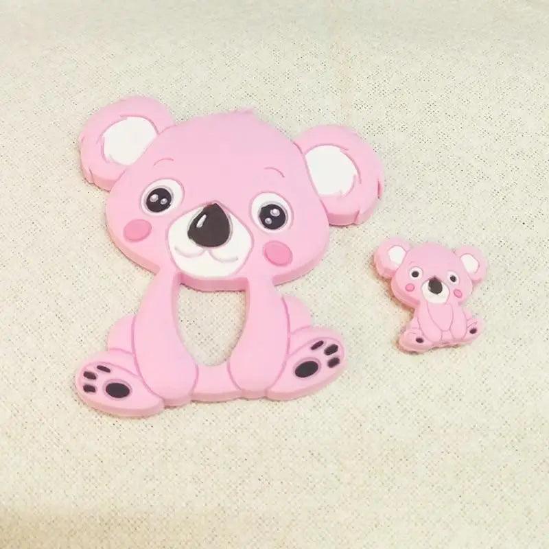 Silicone Teether Animal Koala Baby Teether Pendant Food Grade BPA Free Baby Teething Chew Charms Silicone Beads Toy Stevvex
