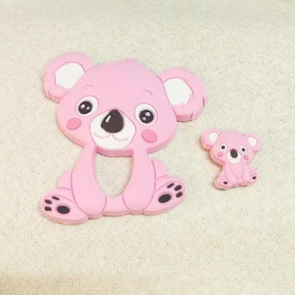 Silicone Teether Animal Koala Baby Teether Pendant Food Grade BPA Free Baby Teething Chew Charms Silicone Beads Toy Stevvex