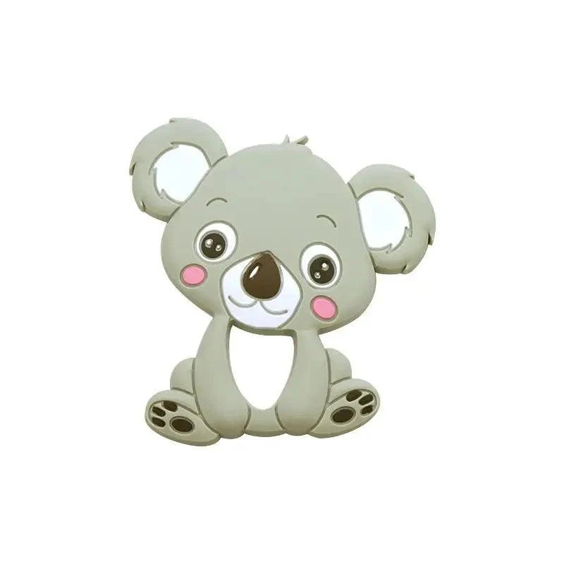 Silicone Teether Animal Koala Baby Teether Pendant Food Grade BPA Free Baby Teething Chew Charms Silicone Beads Toy Stevvex