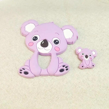 Silicone Teether Animal Koala Baby Teether Pendant Food Grade BPA Free Baby Teething Chew Charms Silicone Beads Toy Stevvex