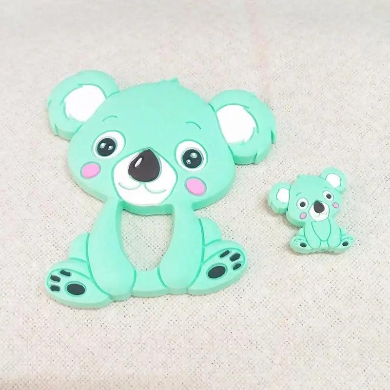 Silicone Teether Animal Koala Baby Teether Pendant Food Grade BPA Free Baby Teething Chew Charms Silicone Beads Toy Stevvex