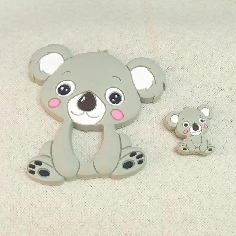 Silicone Teether Animal Koala Baby Teether Pendant Food Grade BPA Free Baby Teething Chew Charms Silicone Beads Toy Stevvex