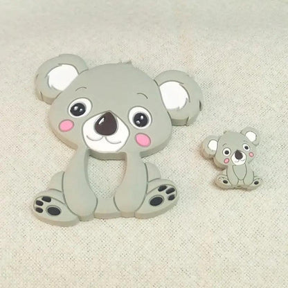 Silicone Teether Animal Koala Baby Teether Pendant Food Grade BPA Free Baby Teething Chew Charms Silicone Beads Toy Stevvex