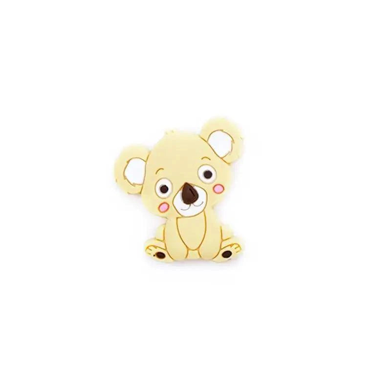 Silicone Teether Animal Koala Baby Teether Pendant Food Grade BPA Free Baby Teething Chew Charms Silicone Beads Toy Stevvex
