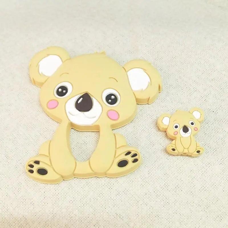 Silicone Teether Animal Koala Baby Teether Pendant Food Grade BPA Free Baby Teething Chew Charms Silicone Beads Toy Stevvex