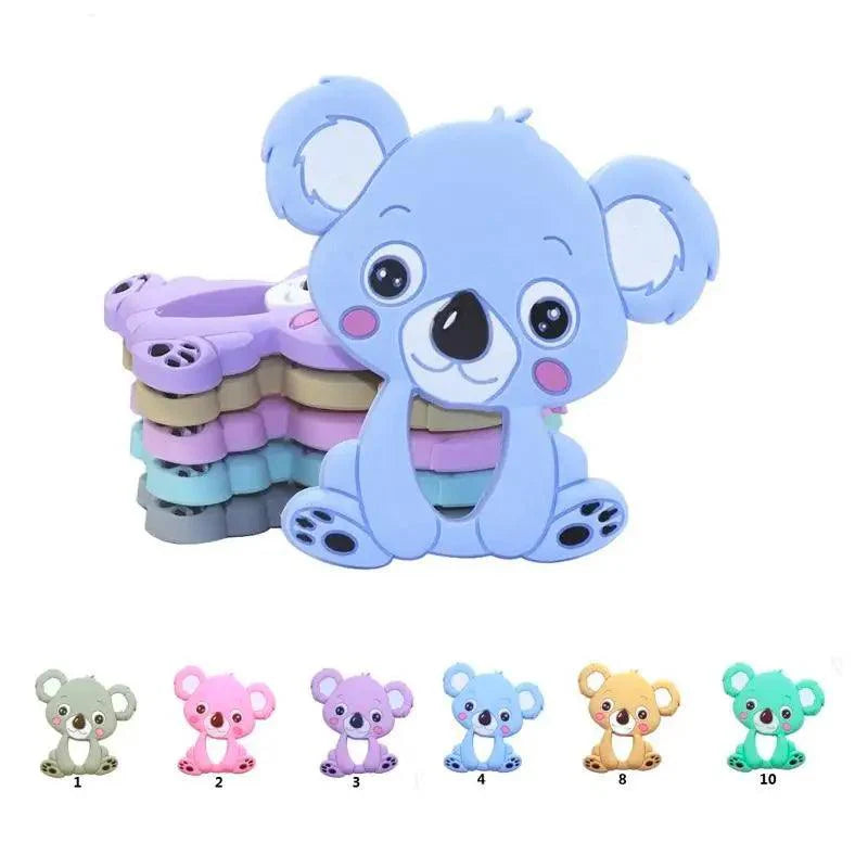 Silicone Teether Animal Koala Baby Teether Pendant Food Grade BPA Free Baby Teething Chew Charms Silicone Beads Toy Stevvex