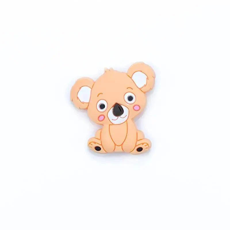 Silicone Teether Animal Koala Baby Teether Pendant Food Grade BPA Free Baby Teething Chew Charms Silicone Beads Toy Stevvex