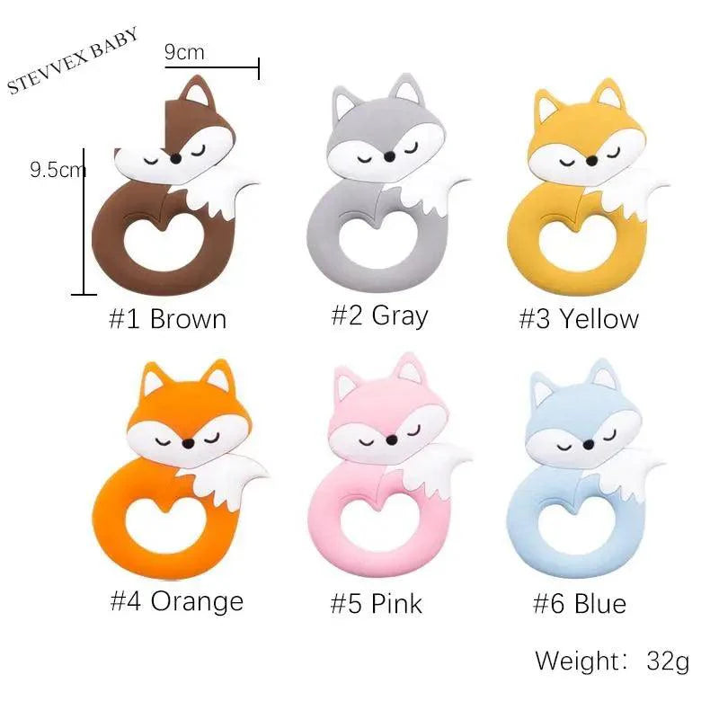 Silicone Teether Rodent Cartoon Animals 1pc Food Grade Silicone Pandents,  Teething Toys For Teeth Tiny Rod Baby Teethers Gift Stevvex
