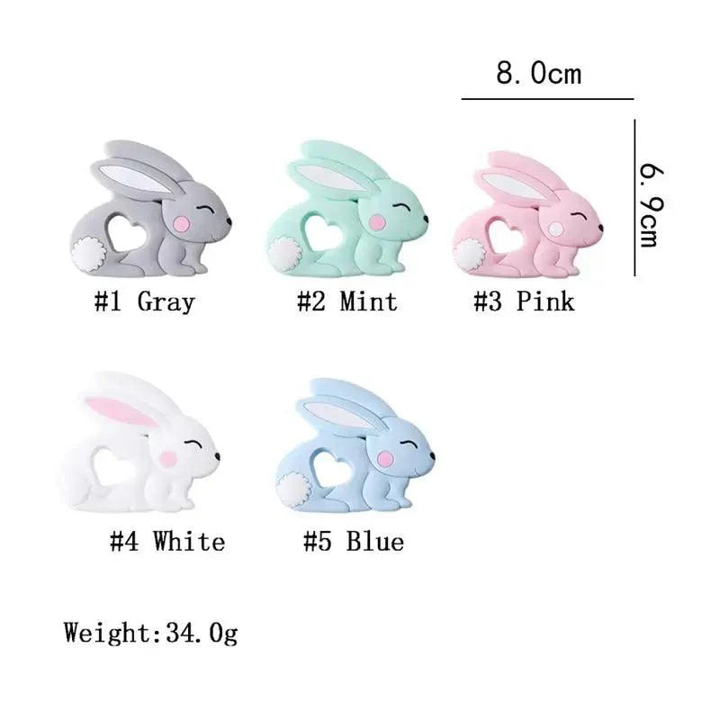 Silicone Teether Rodent Cartoon Animals 1pc Food Grade Silicone Pandents,  Teething Toys For Teeth Tiny Rod Baby Teethers Gift Stevvex