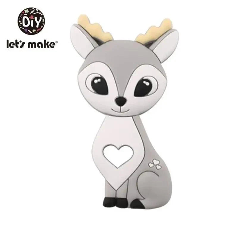 Silicone Teether Rodent Cartoon Animals 1pc Food Grade Silicone Pandents,  Teething Toys For Teeth Tiny Rod Baby Teethers Gift Stevvex
