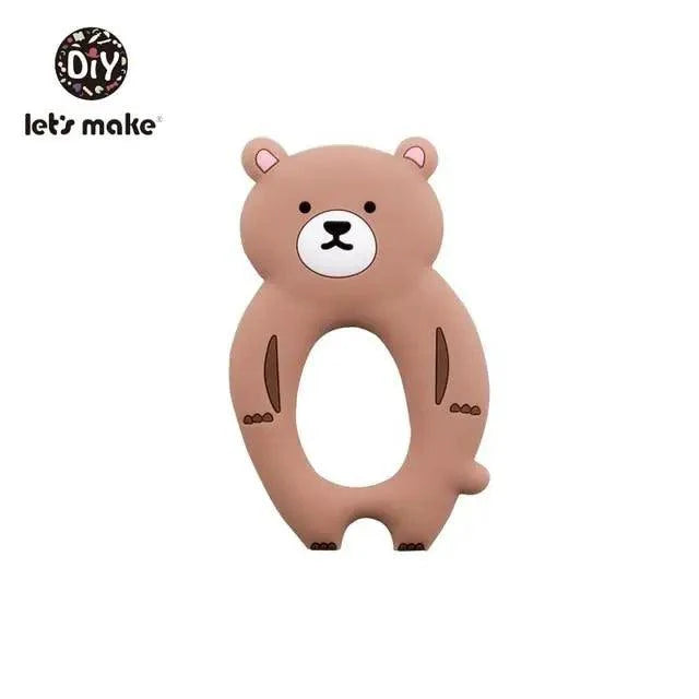 Silicone Teether Rodent Cartoon Animals 1pc Food Grade Silicone Pandents,  Teething Toys For Teeth Tiny Rod Baby Teethers Gift Stevvex