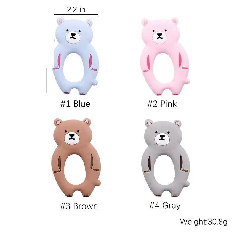 Silicone Teether Rodent Cartoon Animals 1pc Food Grade Silicone Pandents,  Teething Toys For Teeth Tiny Rod Baby Teethers Gift Stevvex