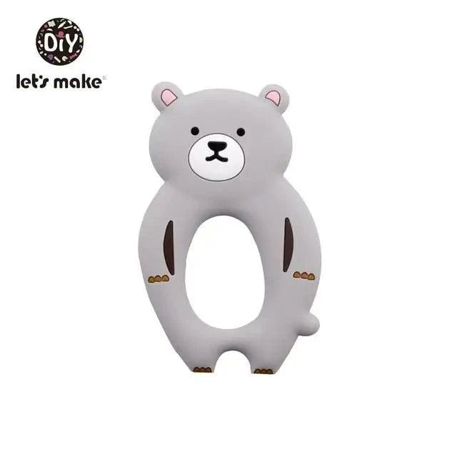 Silicone Teether Rodent Cartoon Animals 1pc Food Grade Silicone Pandents,  Teething Toys For Teeth Tiny Rod Baby Teethers Gift Stevvex