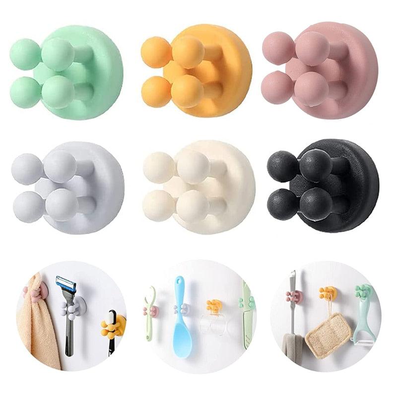 Silicone Toothbrush Holders Hook Wall Door Hooks Towel Key Plug Holder Hangers For Kitchen Bathroom Home Office Organizer Waterproof Self Adhesive Hook for Toothbrush  and Small Items Stevvex