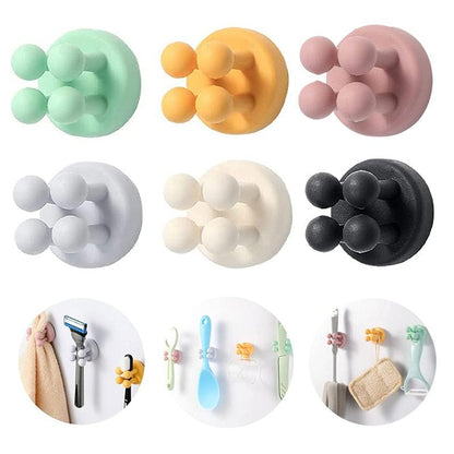 Silicone Toothbrush Holders Hook Wall Door Hooks Towel Key Plug Holder Hangers For Kitchen Bathroom Home Office Organizer Waterproof Self Adhesive Hook for Toothbrush  and Small Items Stevvex