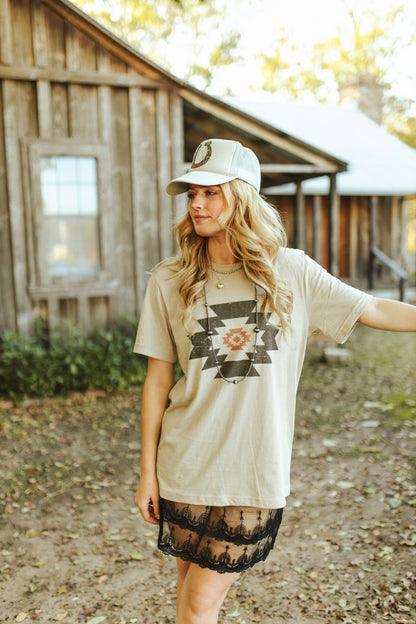 Simple Aztec Graphic Tee Wild Junkie