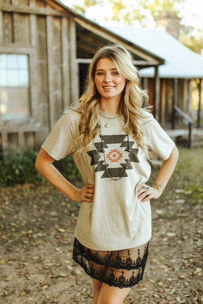 Simple Aztec Graphic Tee Wild Junkie