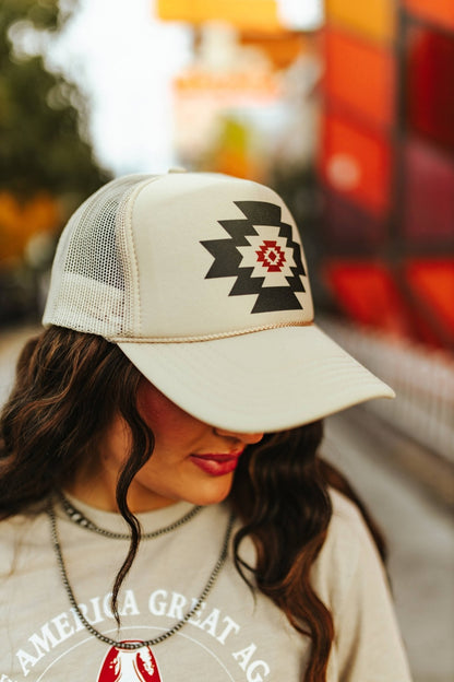 Simple Aztec Trucker Hat Wild Junkie