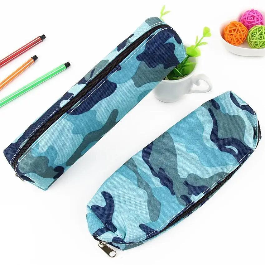 Simple Camouflage Cool Pencil Case Soft Black Pencil Holder For Boys Stylish Pouch For Office And Schools Stevvex