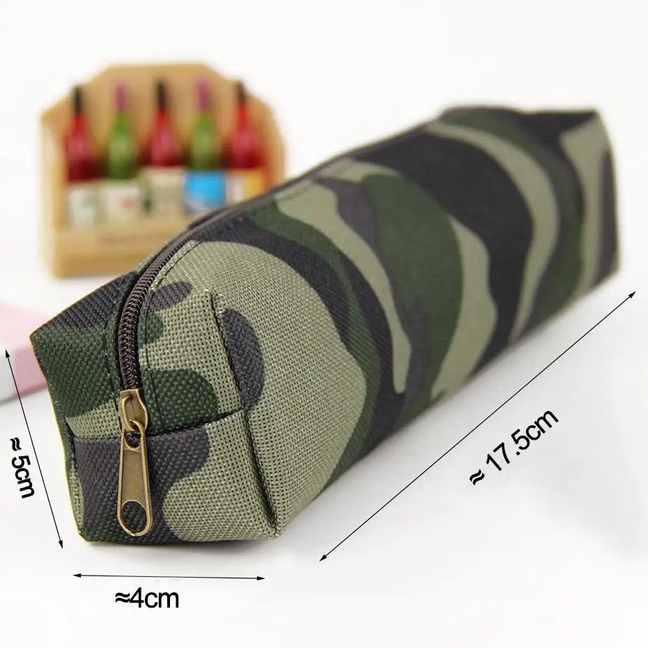Simple Camouflage Cool Pencil Case Soft Black Pencil Holder For Boys Stylish Pouch For Office And Schools Stevvex