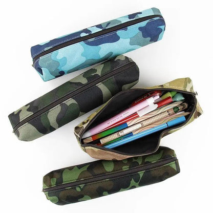 Simple Camouflage Cool Pencil Case Soft Black Pencil Holder For Boys Stylish Pouch For Office And Schools Stevvex