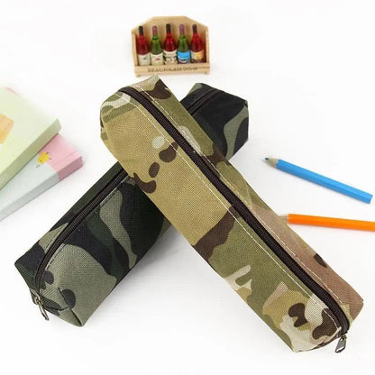 Simple Camouflage Cool Pencil Case Soft Black Pencil Holder For Boys Stylish Pouch For Office And Schools Stevvex
