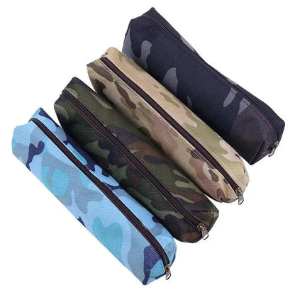 Simple Camouflage Cool Pencil Case Soft Black Pencil Holder For Boys Stylish Pouch For Office And Schools Stevvex