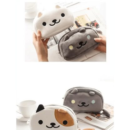 Simple Cartoon Pencil Pouch Design Soft Large Capacity Student Pencil Box Cute Pen Organizer Stevvex