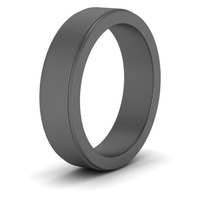 Simple Flat Wedding Band 4MM Fascinating Diamonds