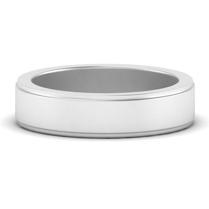 Simple Flat Wedding Band 4MM Fascinating Diamonds